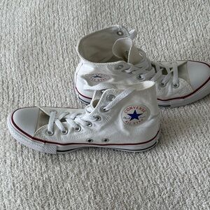 Converse White and Red High-Top Sneakers
